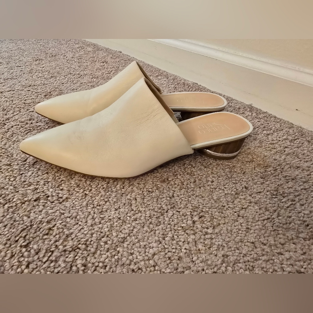 Franco Sarto White Mule Sz 9.5